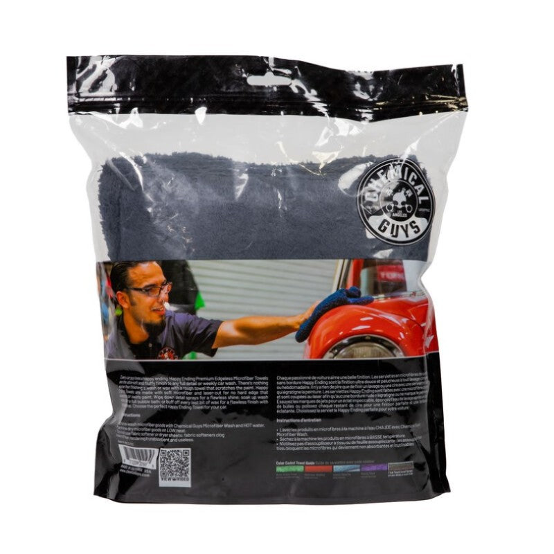 Chemical Guys Ultra Edgeless Microfiber Towel – 16in x 16in – Black – 3 Pack Sale
