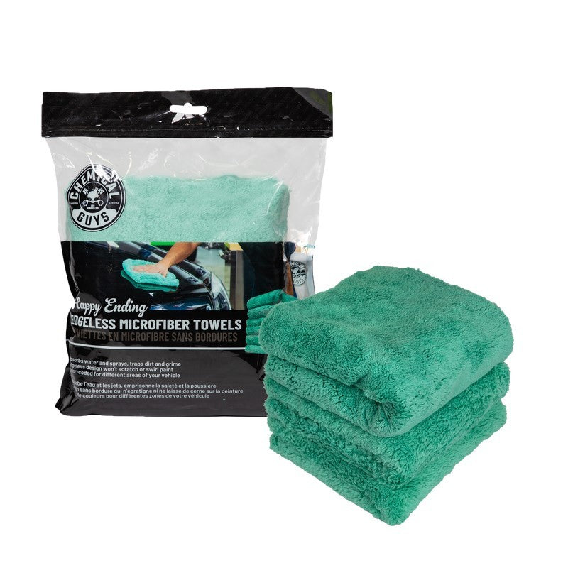 Chemical Guys Ultra Edgeless Microfiber Towel – 16in x 16in – Green – 3 Pack Online Hot Sale