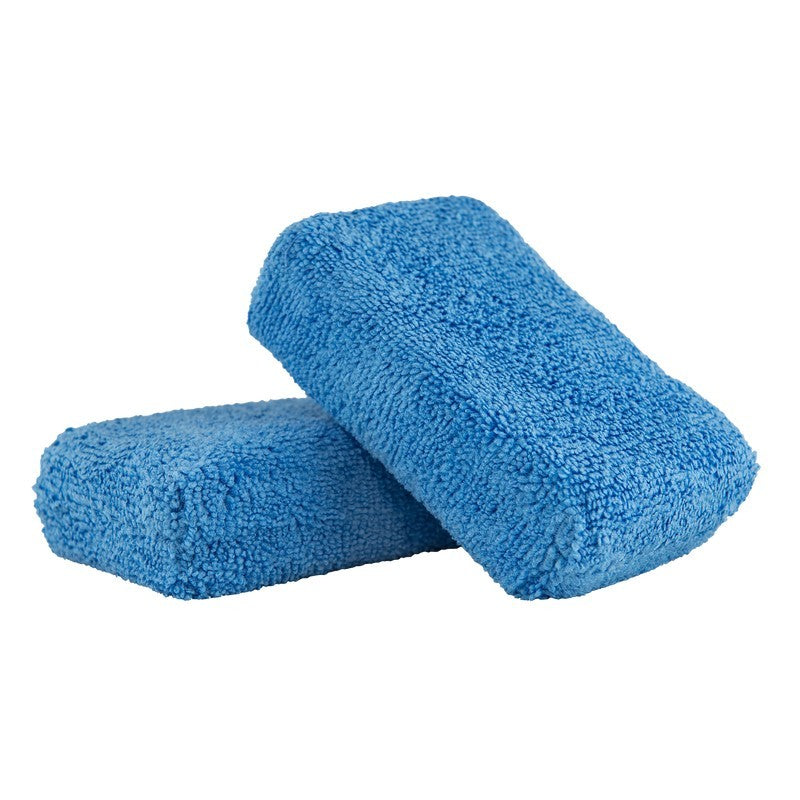 Chemical Guys Premium Grade Microfiber Applicators – 2in x 4in x 6in – Blue – 2 Pack Supply