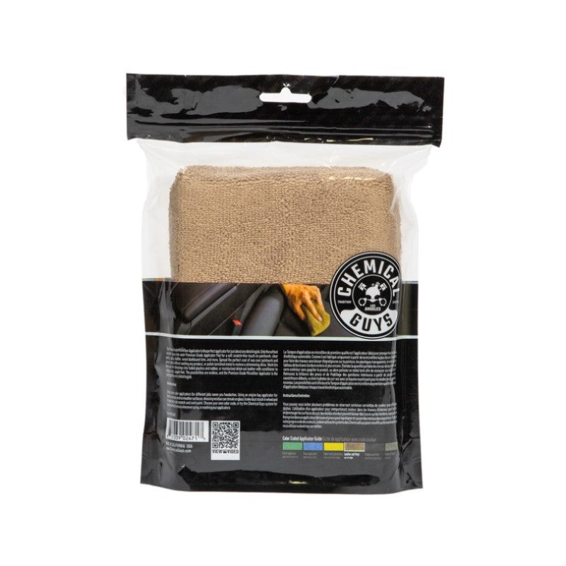 Chemical Guys Workhorse Microfiber Applicator – 5in x 3in x 1.5in – Tan – 2 Pack Supply