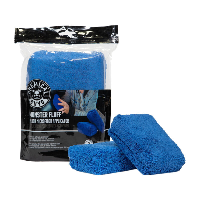 Chemical Guys Plush Microfiber Applicator – 3in x 5in x 2in – Blue – 2 Pack Online now