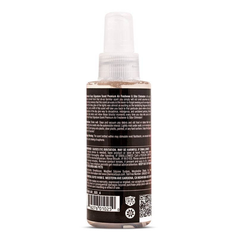 Chemical Guys Signature Scent Air Freshener & Odor Eliminator – 4oz Supply