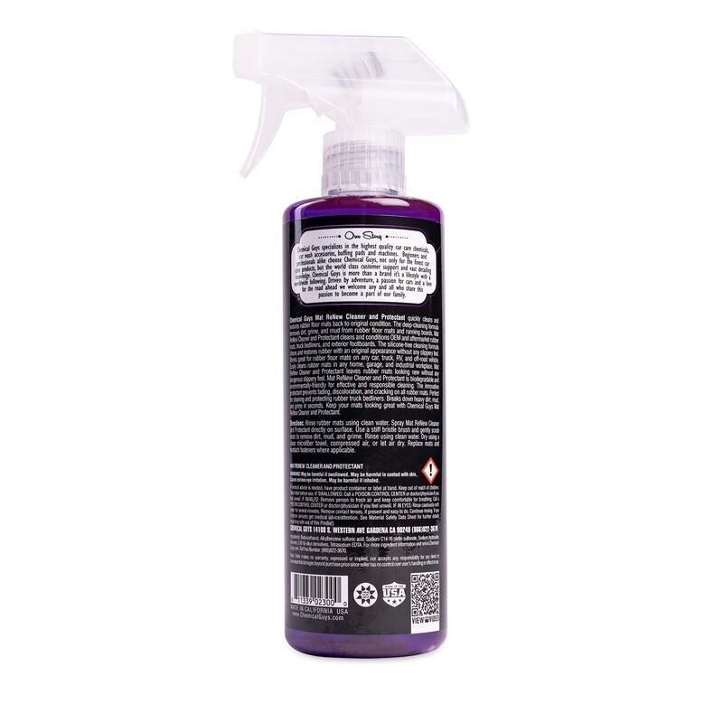Chemical Guys Mat ReNew Rubber + Vinyl Floor Mat Cleaner & Protectant – 16oz Supply