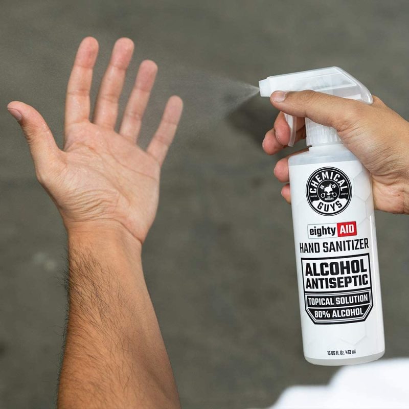 Chemical Guys Alcohol Antiseptic 80 Percent Topical Solution Hand Sanitizer – 16oz Supply